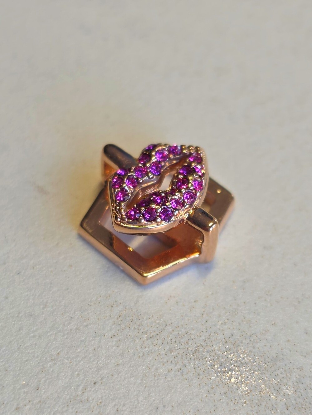Lot of 5 KEEP Collective 'Pave Kiss' Rose Gold Limited Edition Charms.